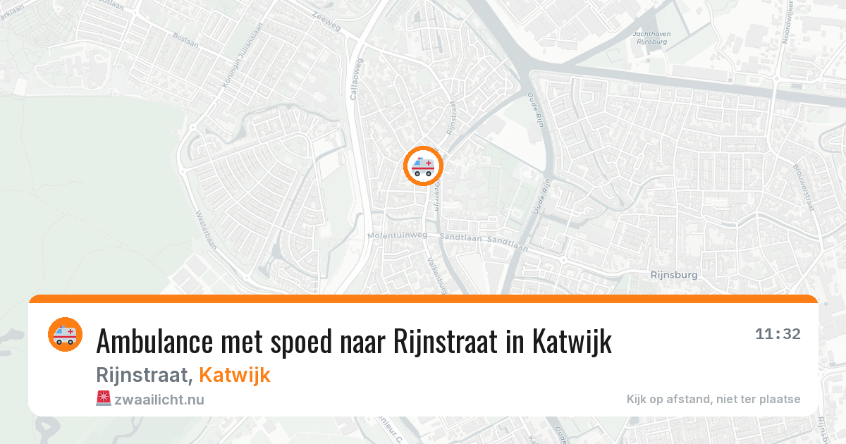 Ambulance met spoed naar Rijnstraat in Katwijk — 23 jul 2026