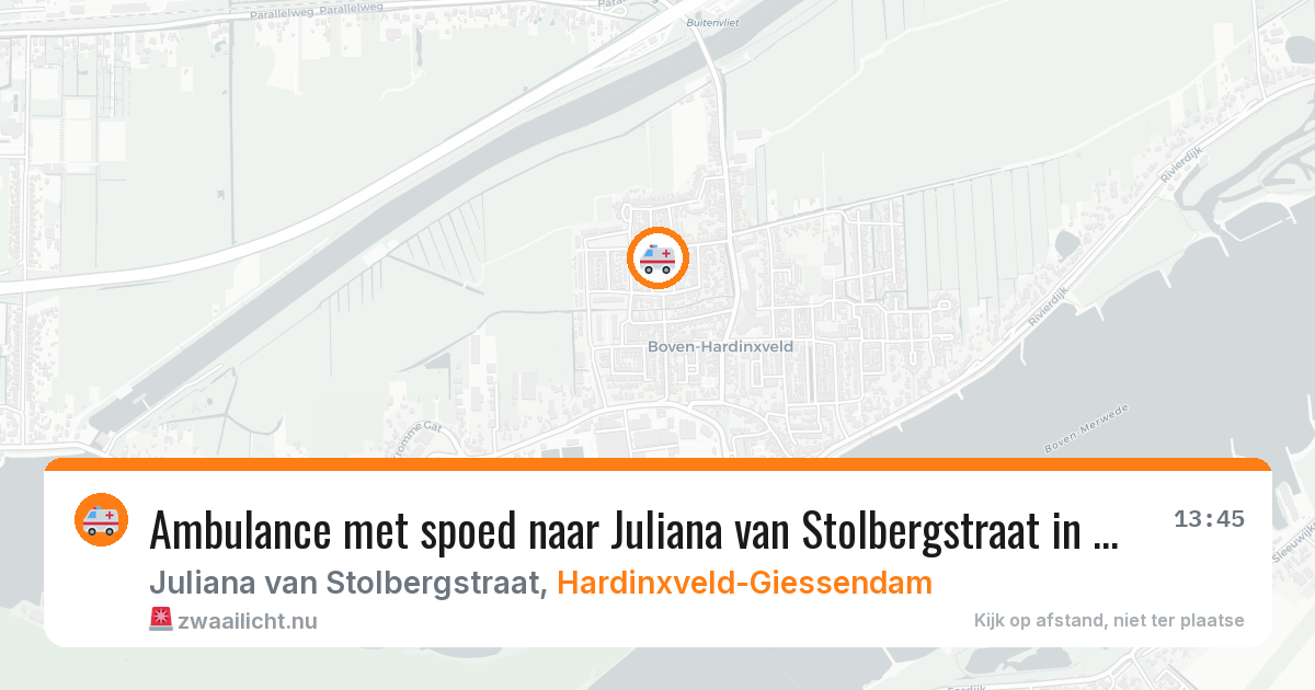 Ambulance met spoed naar Juliana van Stolbergstraat in Hardinxveld-Giessendam — 20 mrt 2026