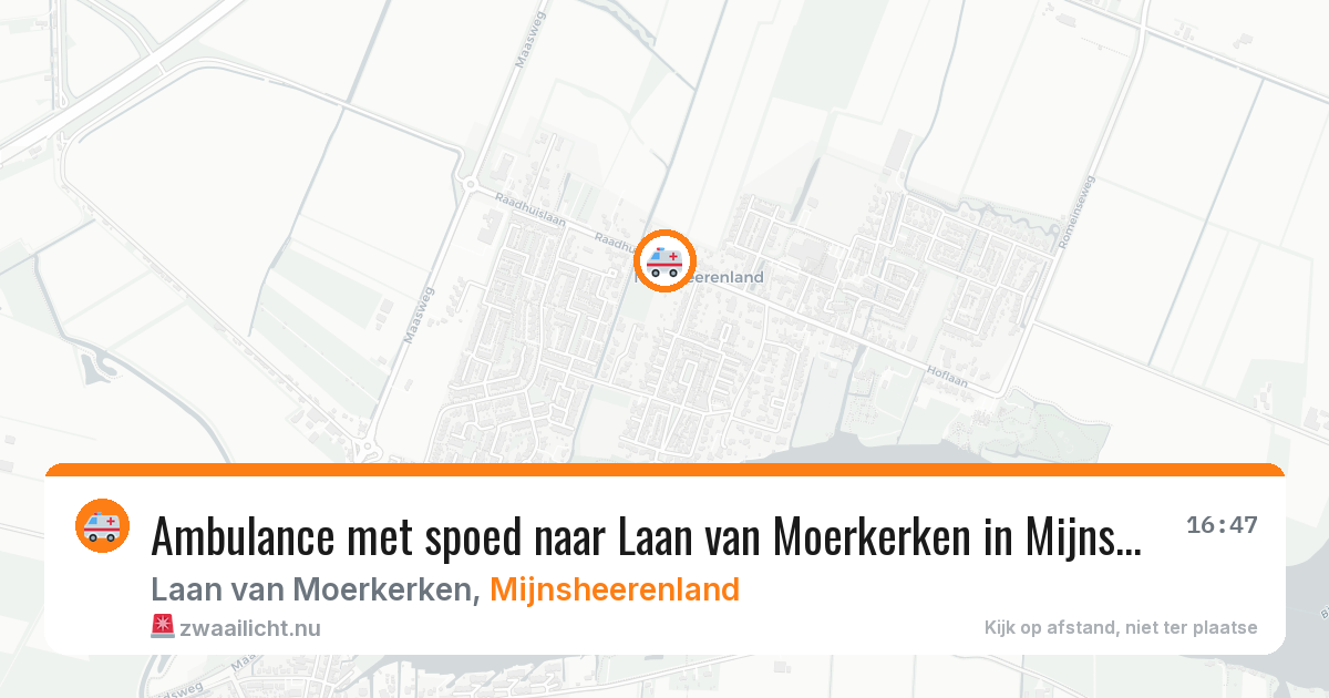 Ambulance met spoed naar Laan van Moerkerken in Mijnsheerenland — 17 jul 2026