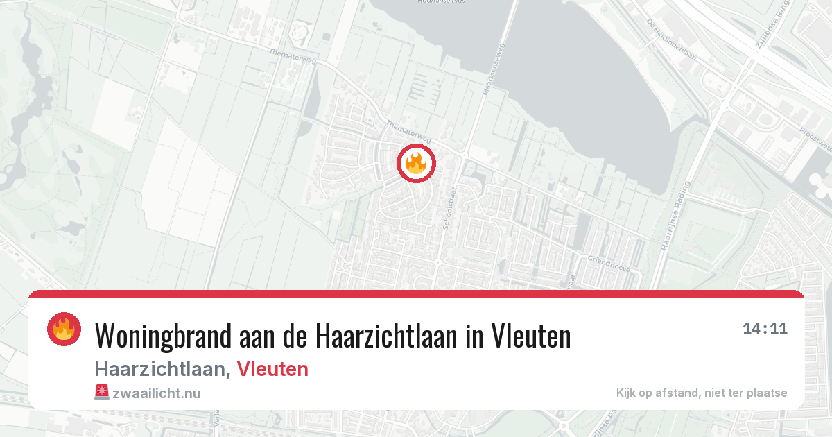 Woningbrand aan de Haarzichtlaan in Vleuten — 9 jun 2026