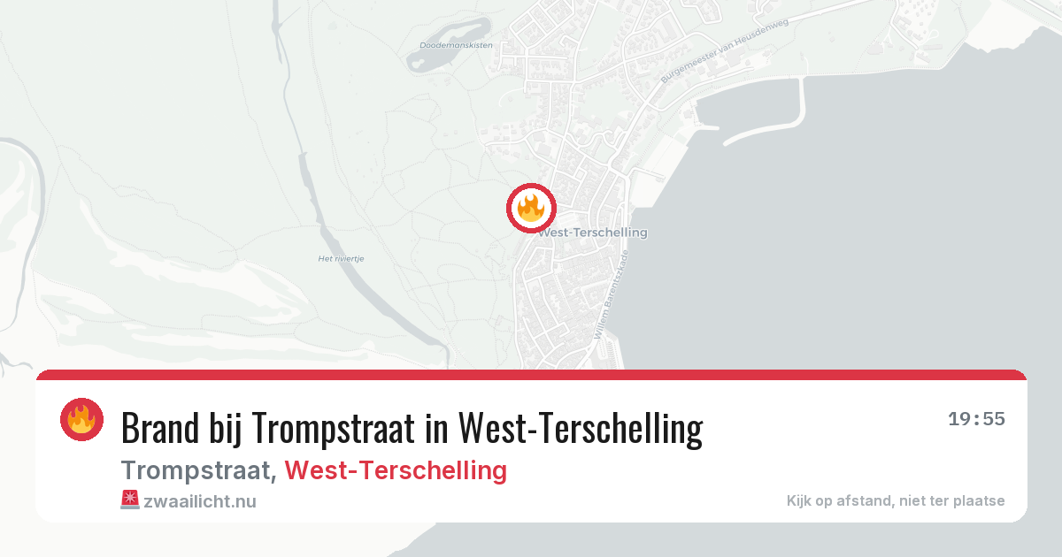 Brand bij Trompstraat in West-Terschelling — 21 jun 2026