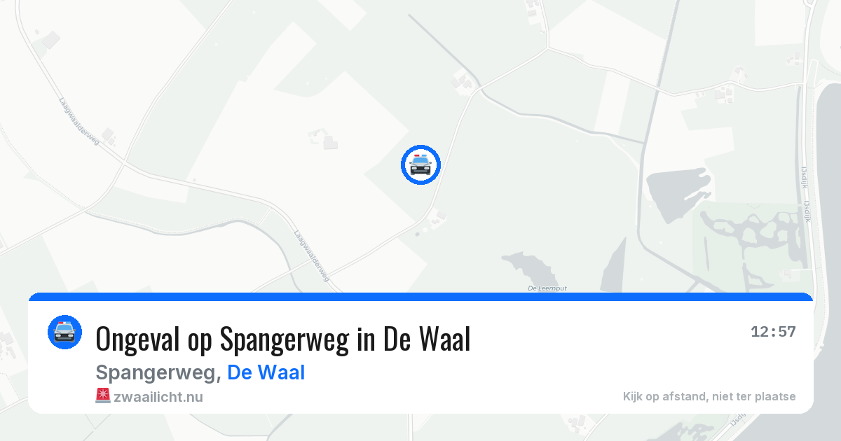 Ongeval op Spangerweg in De Waal — 16 jul 2026