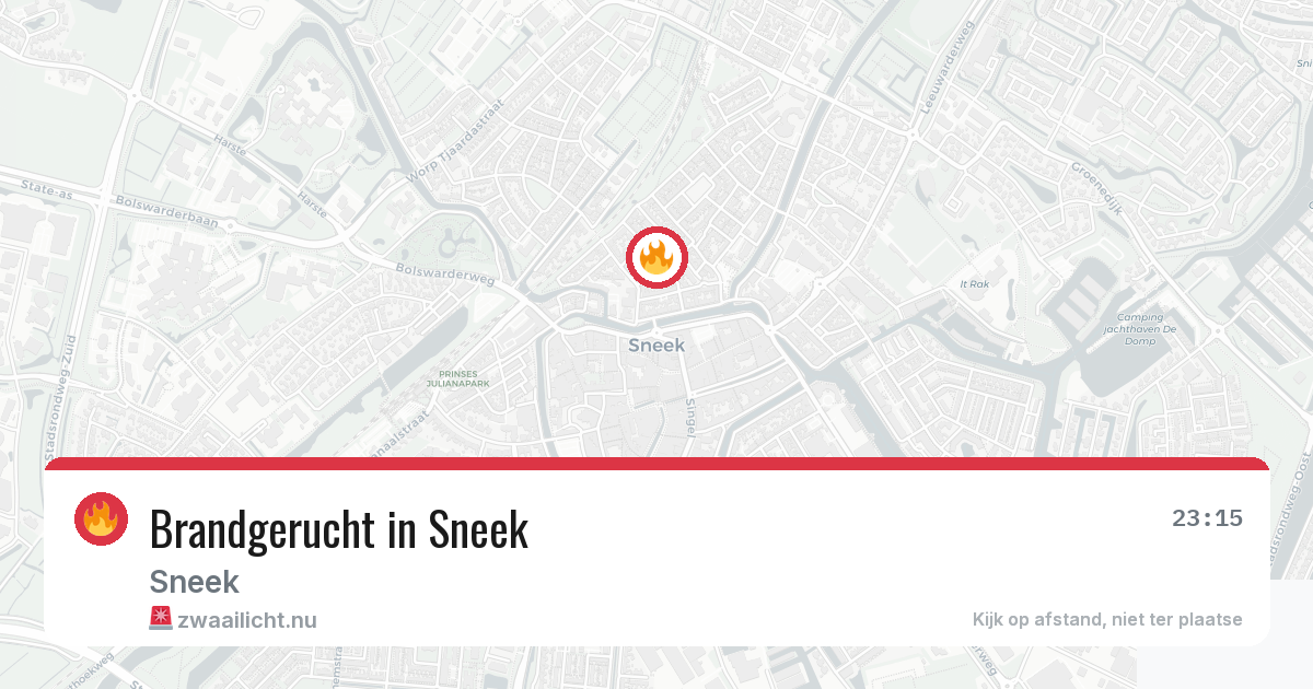 Brandgerucht in Sneek — 9 jul 2026