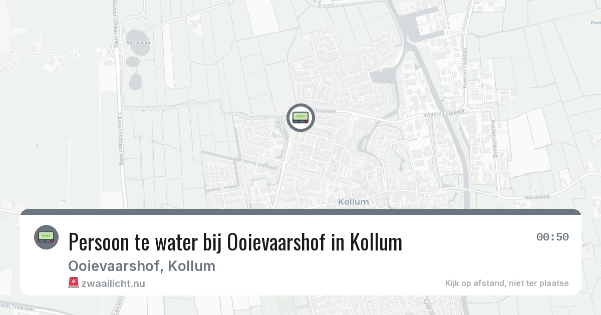 Persoon te water bij Ooievaarshof in Kollum — 15 feb 2026