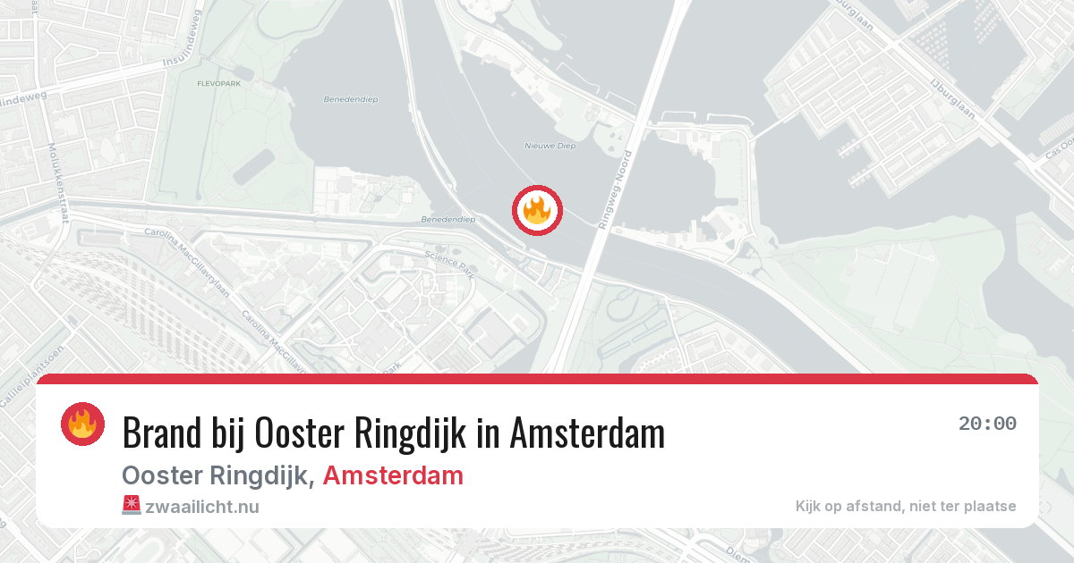 Brand bij Ooster Ringdijk in Amsterdam — 10 jul 2026