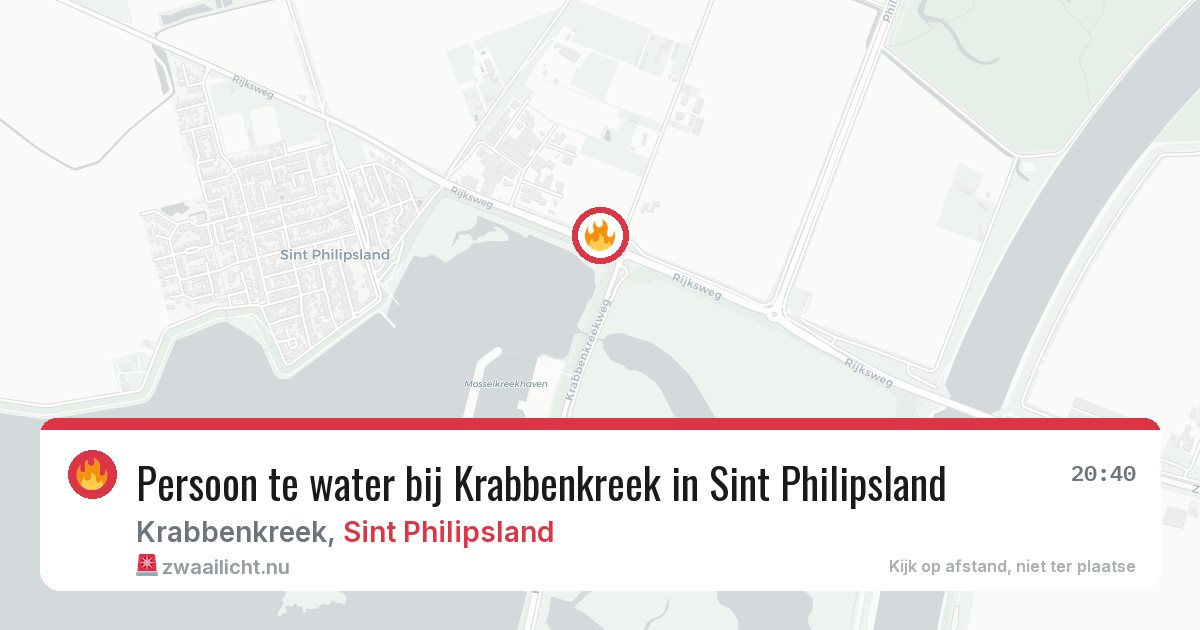 Persoon te water bij Krabbenkreek in Sint Philipsland — 17 jun 2026