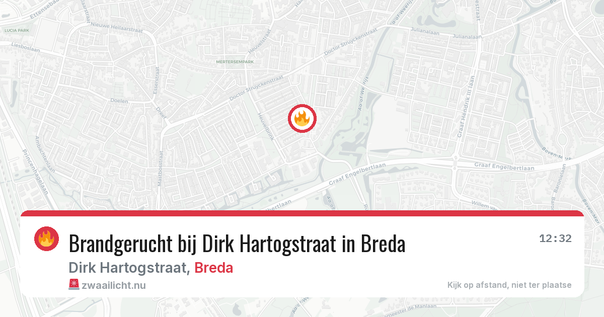 Brandgerucht bij Dirk Hartogstraat in Breda — 14 mei 2026