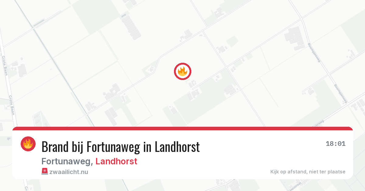 Brand bij Fortunaweg in Landhorst — 25 mei 2026