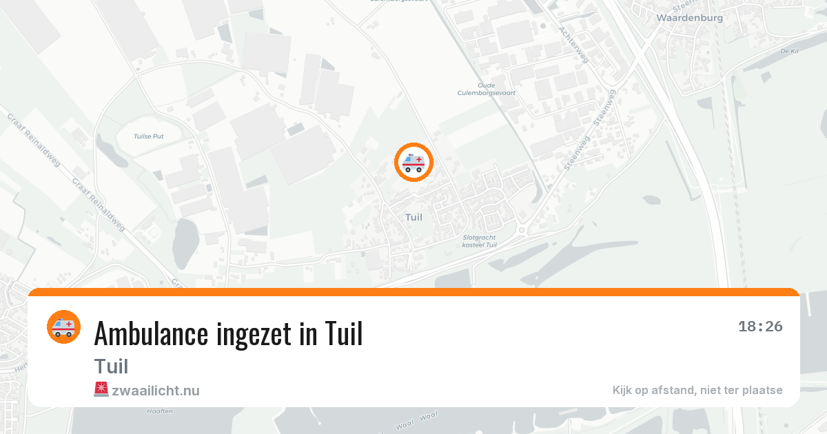 Ambulance ingezet in Tuil — 6 jul 2026