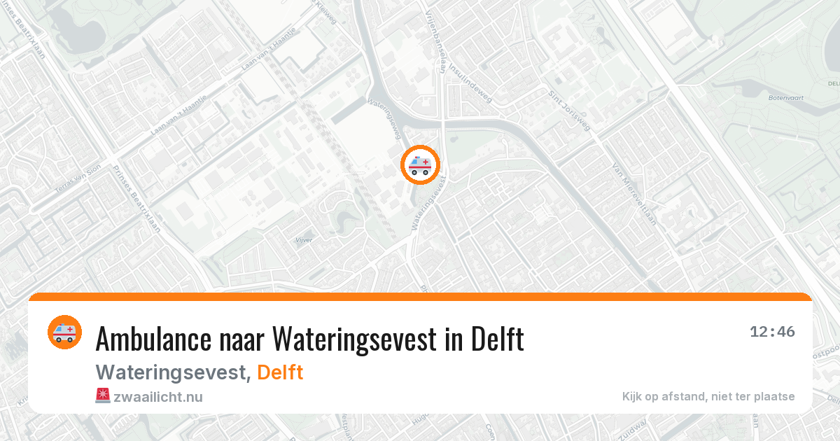 Ambulance naar Wateringsevest in Delft — 4 jun 2026