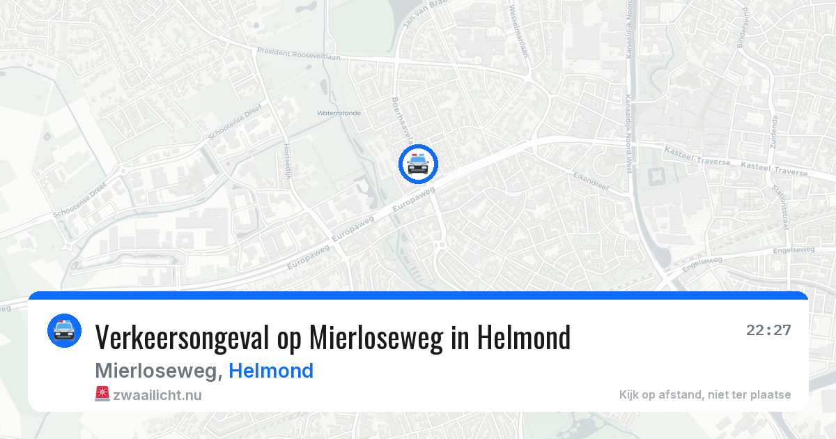 Verkeersongeval op Mierloseweg in Helmond — 15 jul 2026