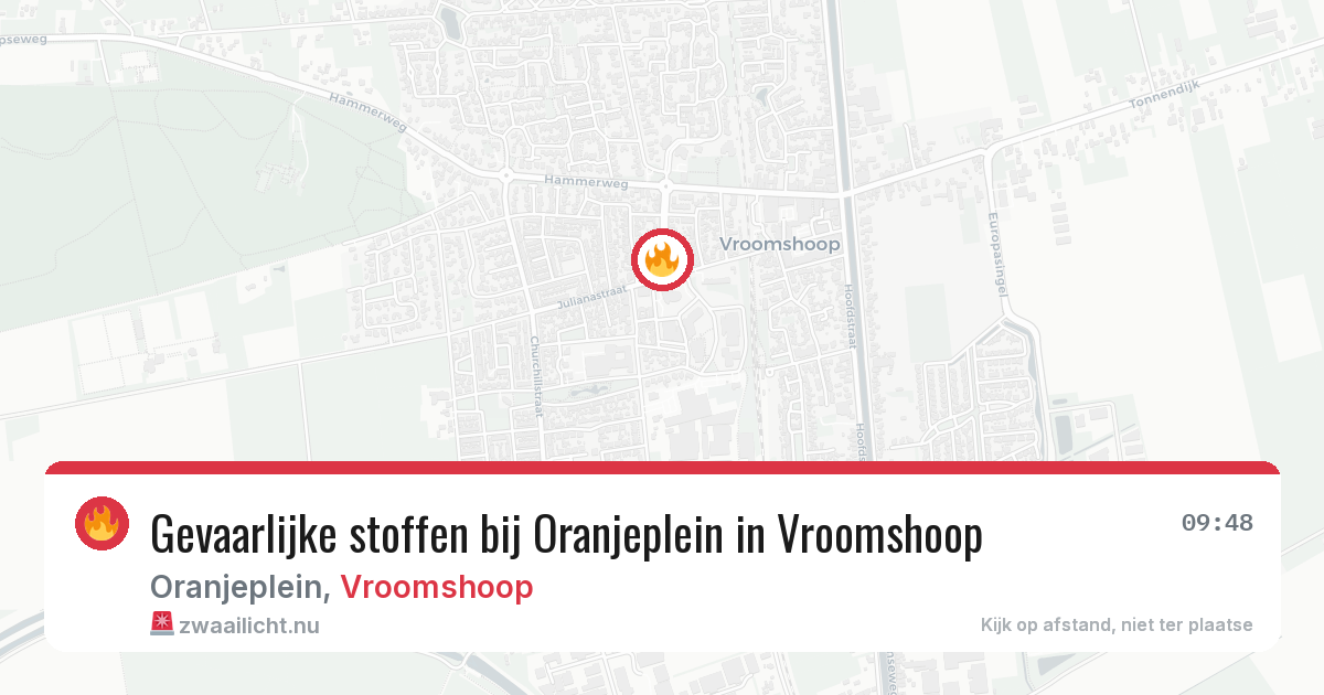 Gevaarlijke stoffen bij Oranjeplein in Vroomshoop — 5 jul 2026