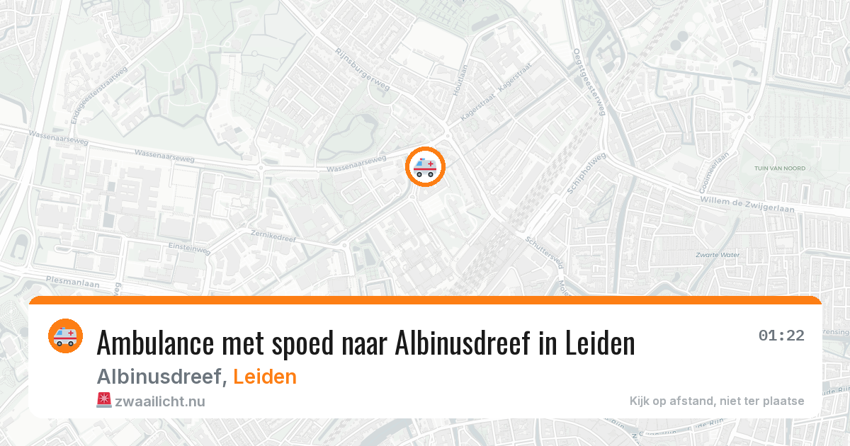 Ambulance met spoed naar Albinusdreef in Leiden — 22 mei 2026