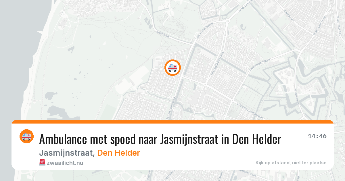 Ambulance met spoed naar Jasmijnstraat in Den Helder — 18 jan 2026