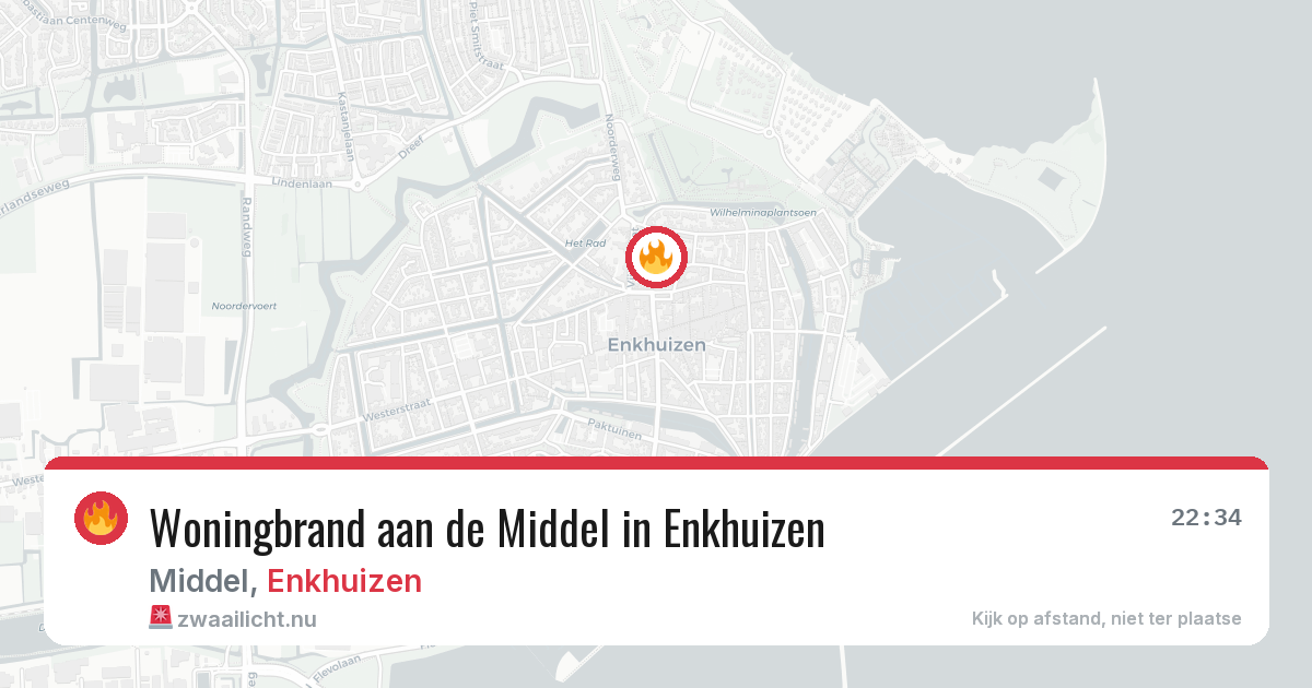 Woningbrand aan de Middel in Enkhuizen — 21 jul 2026