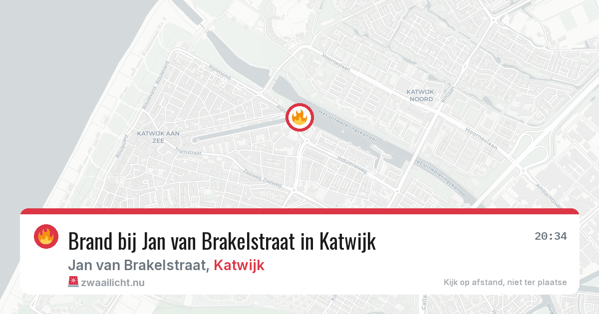 Brand bij Jan van Brakelstraat in Katwijk — 21 jul 2026