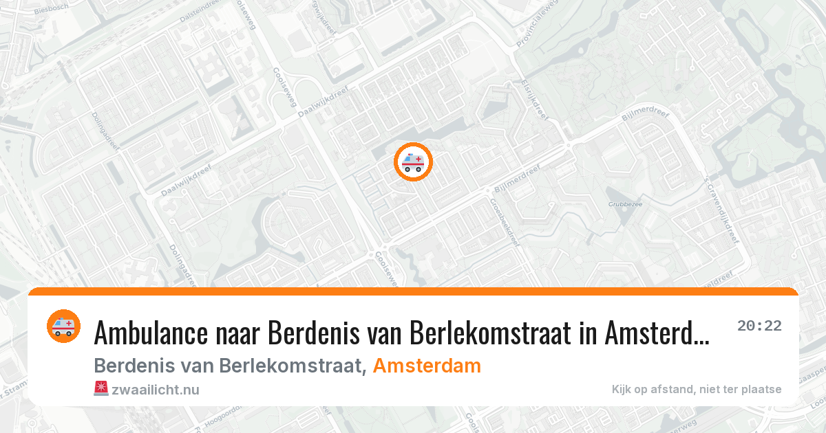 Ambulance naar Berdenis van Berlekomstraat in Amsterdam — 17 mei 2026