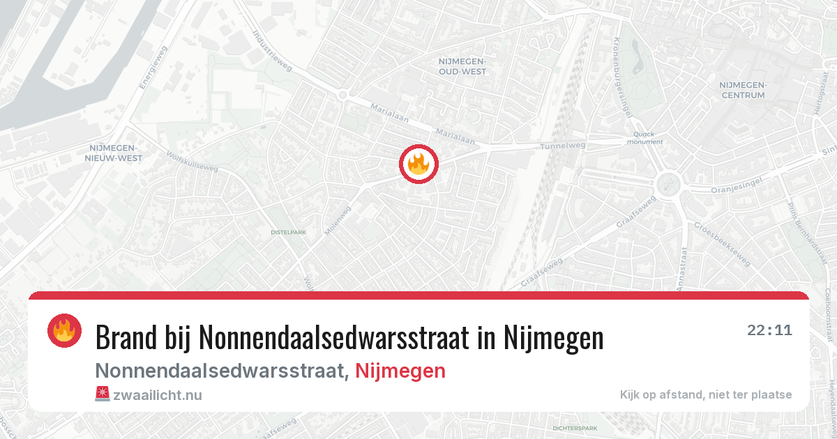 Brand bij Nonnendaalsedwarsstraat in Nijmegen — 9 apr 2026