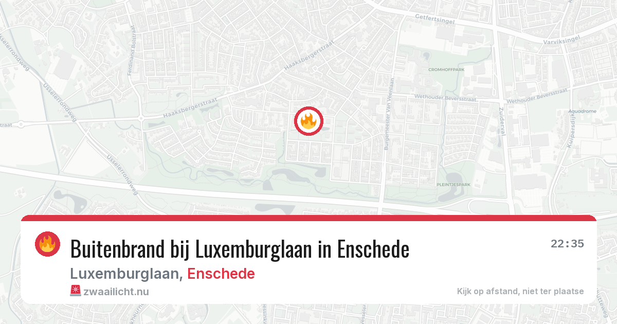 Buitenbrand bij Luxemburglaan in Enschede — 22 jul 2026