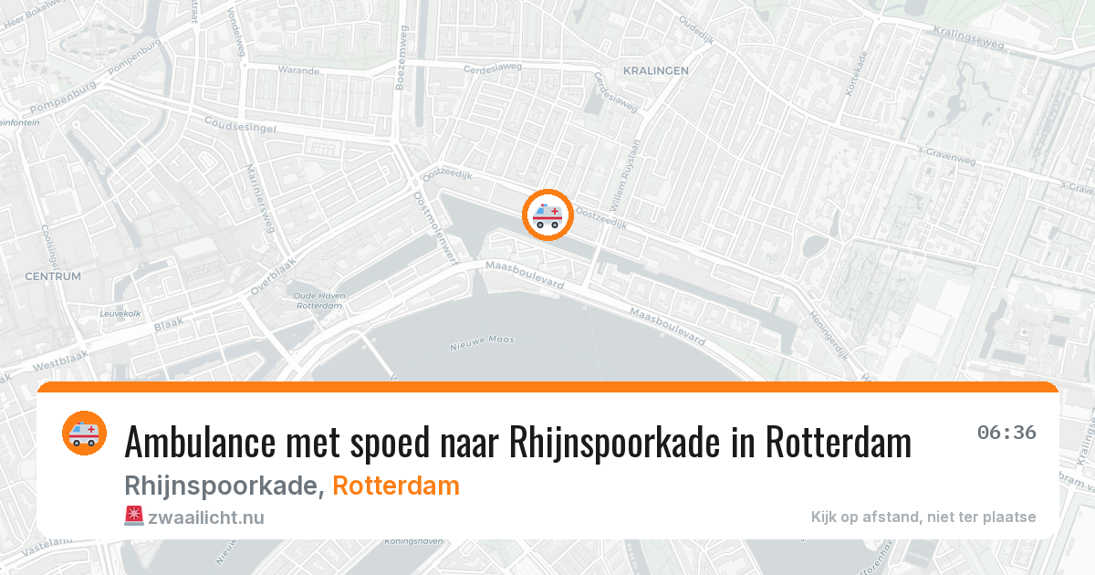 Ambulance met spoed naar Rhijnspoorkade in Rotterdam — 1 jun 2026
