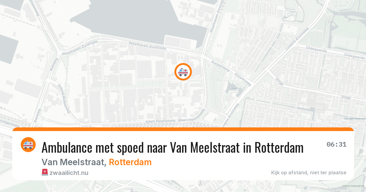 Ambulance met spoed naar Van Meelstraat in Rotterdam — 4 jun 2026