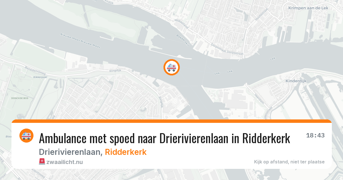 Ambulance met spoed naar Drierivierenlaan in Ridderkerk — 26 mei 2026