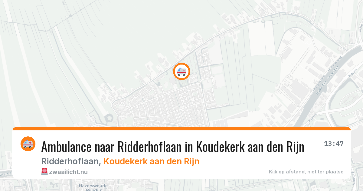 Ambulance naar Ridderhoflaan in Koudekerk aan den Rijn — 16 jul 2026