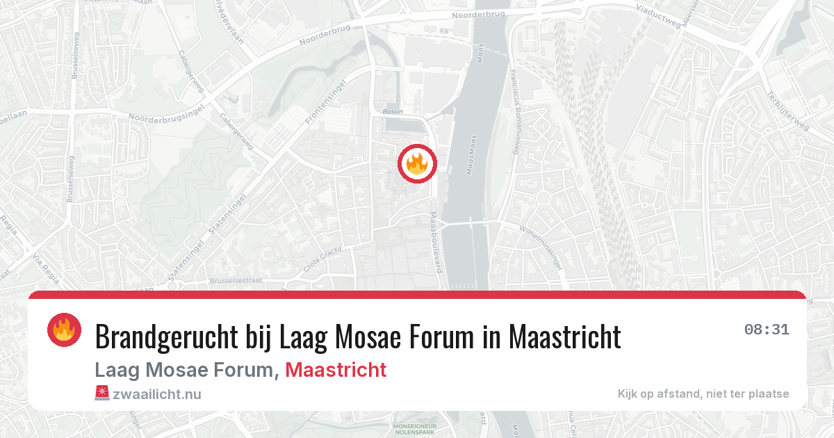 Brandgerucht bij Laag Mosae Forum in Maastricht — 30 mei 2026