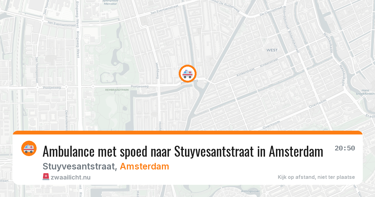 Ambulance met spoed naar Stuyvesantstraat in Amsterdam — 16 mei 2026