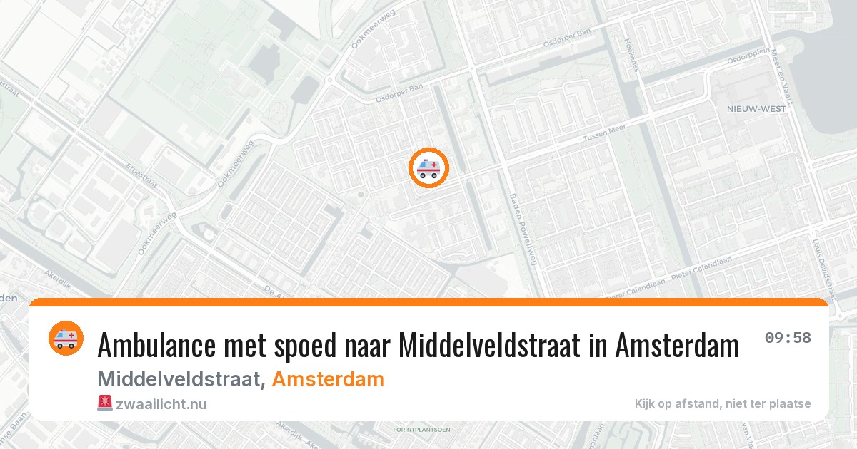 Ambulance met spoed naar Middelveldstraat in Amsterdam — 11 jul 2026