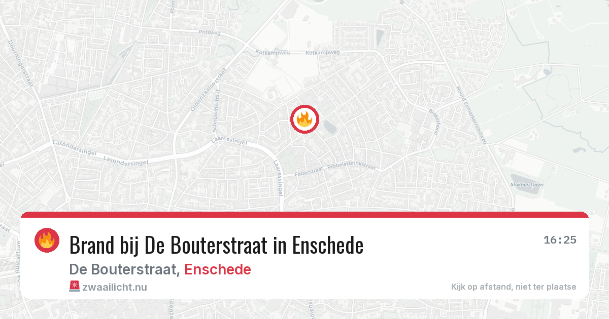 Brand bij De Bouterstraat in Enschede — 24 jul 2026
