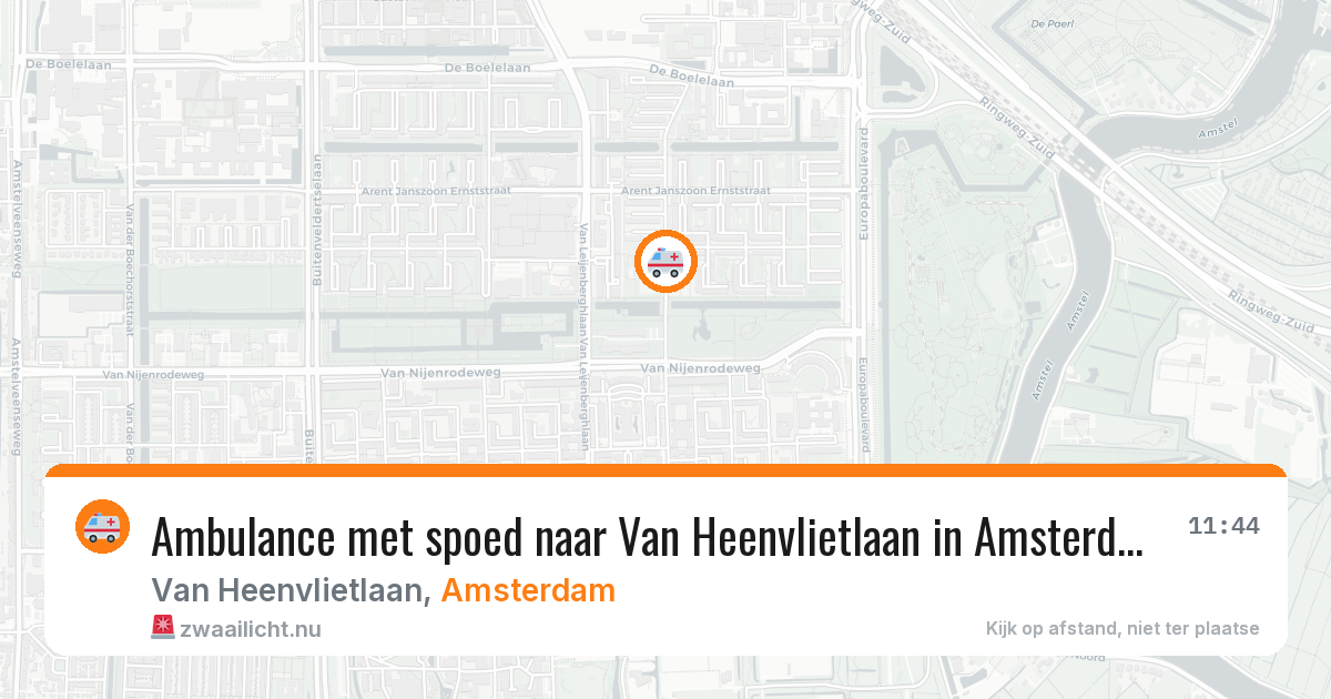 Ambulance met spoed naar Van Heenvlietlaan in Amsterdam — 16 jul 2026