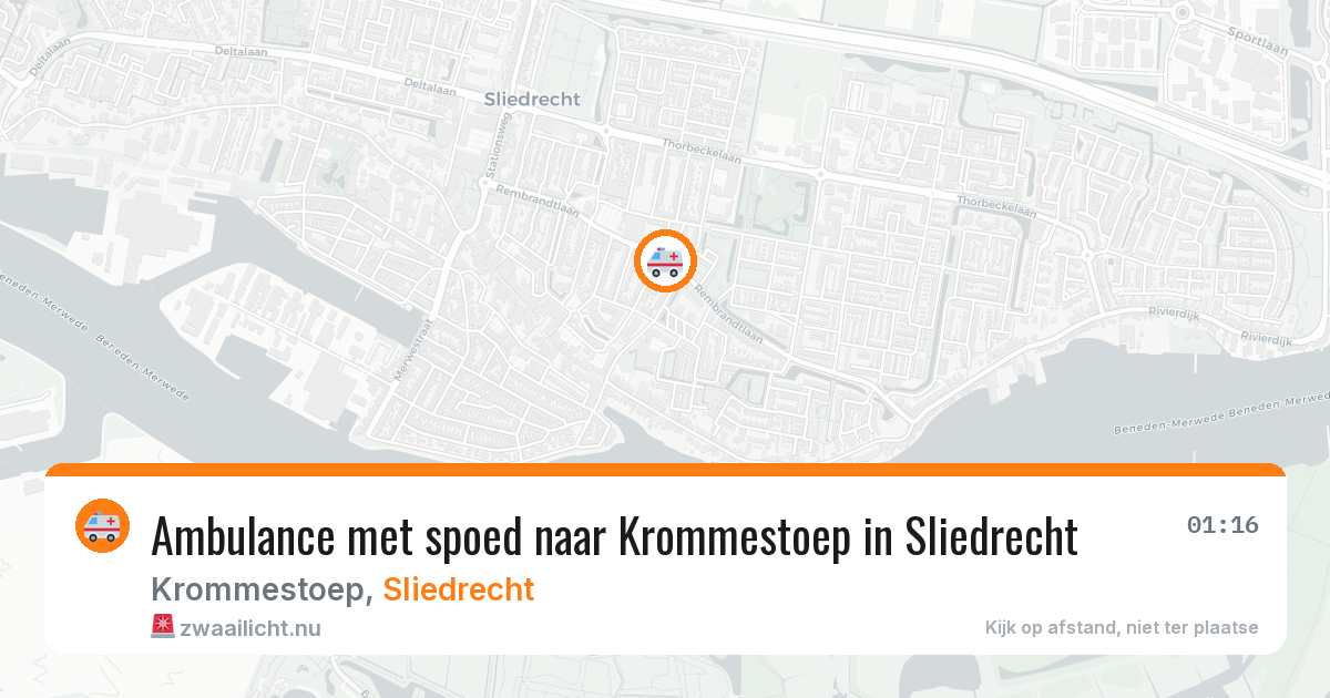 Ambulance met spoed naar Krommestoep in Sliedrecht — 2 apr 2026