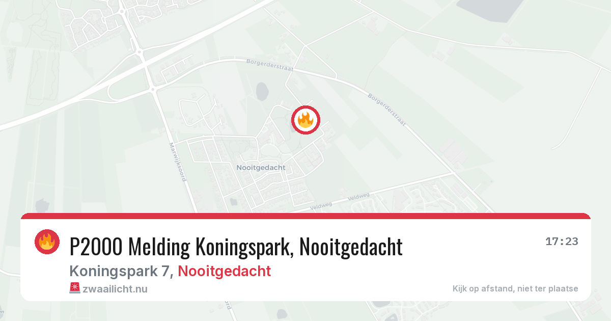 P2000 Melding Koningspark, Nooitgedacht — 12 jul 2026
