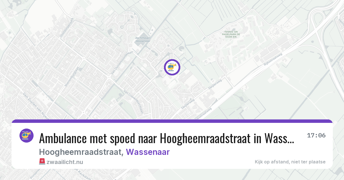 Ambulance met spoed naar Hoogheemraadstraat in Wassenaar — 23 jul 2026