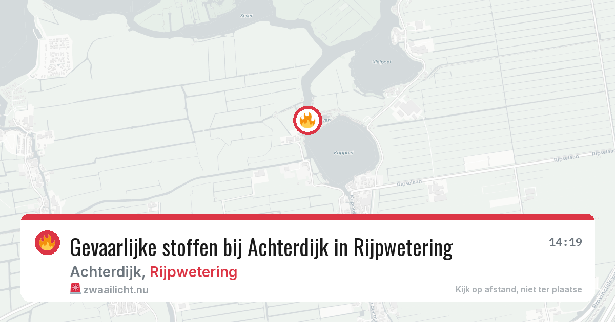 Gevaarlijke stoffen bij Achterdijk in Rijpwetering — 9 jul 2026