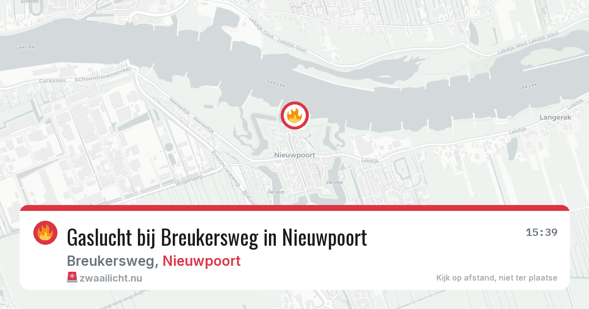 Gaslucht bij Breukersweg in Nieuwpoort — 5 mrt 2026