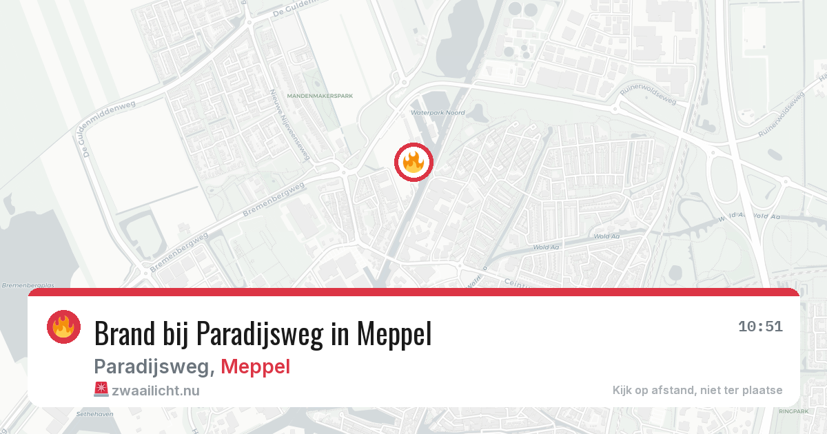Brand bij Paradijsweg in Meppel — 13 jul 2026