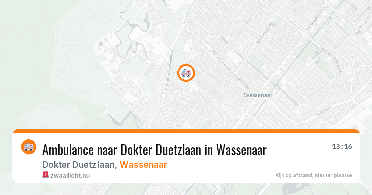 Ambulance naar Dokter Duetzlaan in Wassenaar — 13 jul 2026
