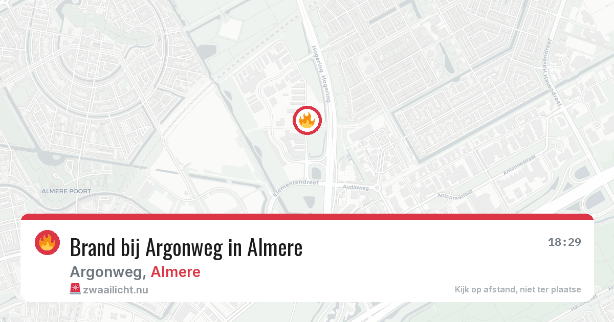 Brand bij Argonweg in Almere — 14 jul 2026