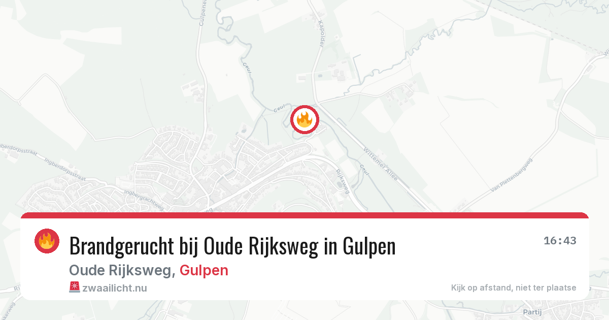 Brandgerucht bij Oude Rijksweg in Gulpen — 20 jul 2026
