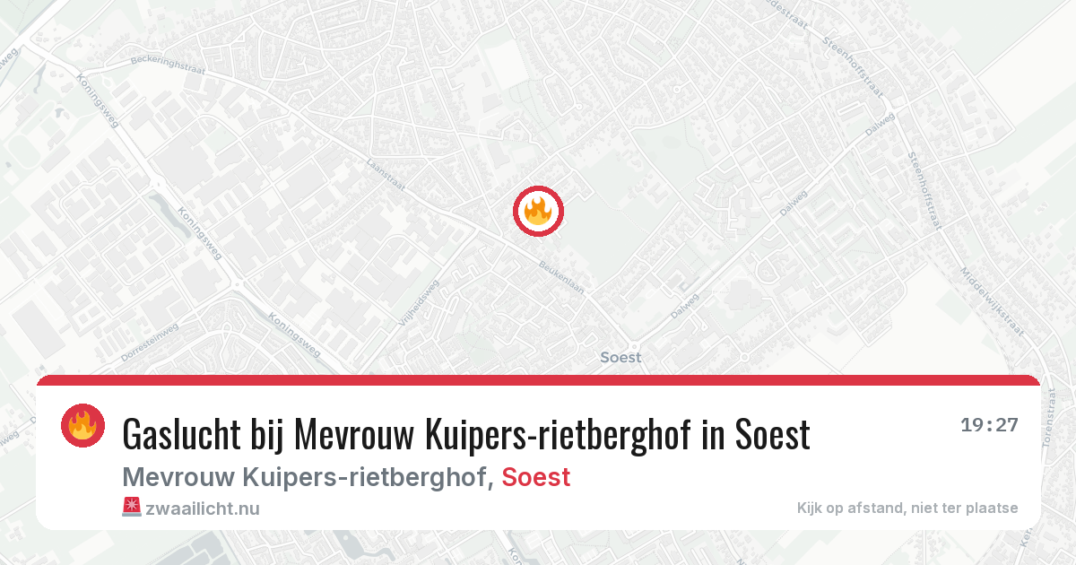 Gaslucht bij Mevrouw Kuipers-rietberghof in Soest — 26 mrt 2026