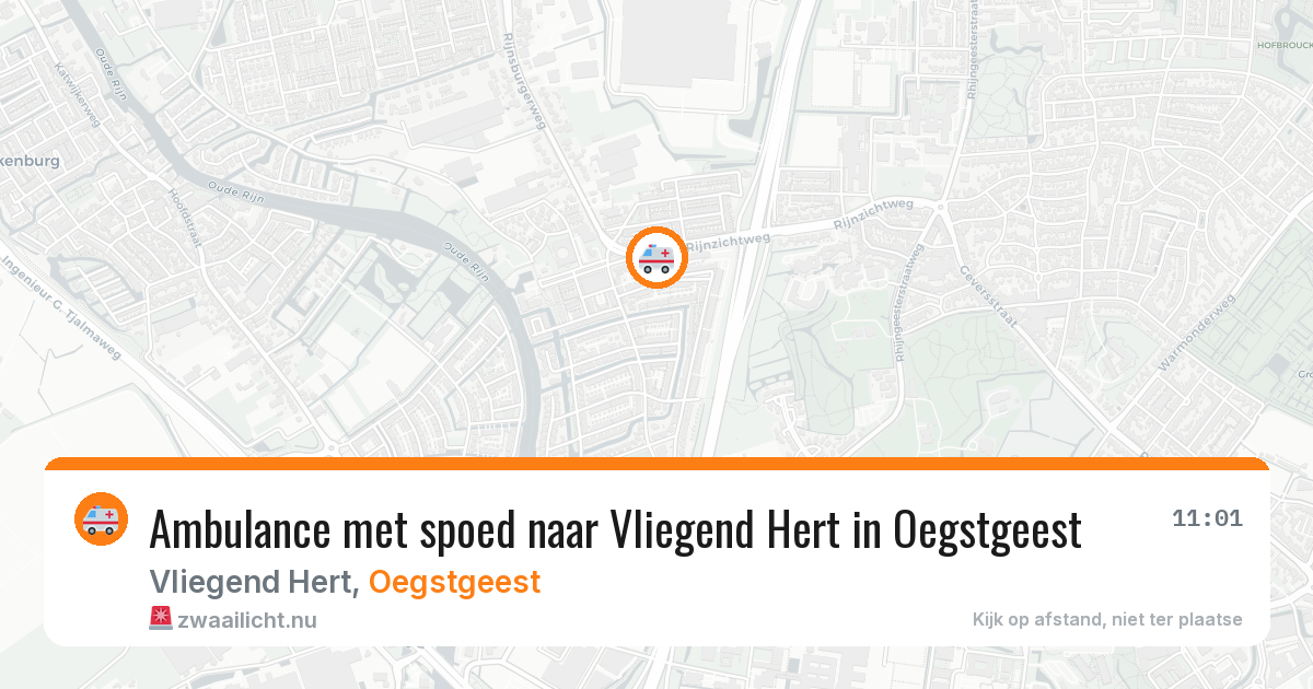 Ambulance met spoed naar Vliegend Hert in Oegstgeest — 26 apr 2026