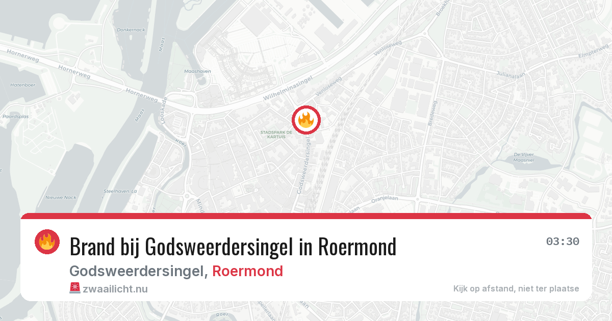 Brand bij Godsweerdersingel in Roermond — 20 mrt 2026