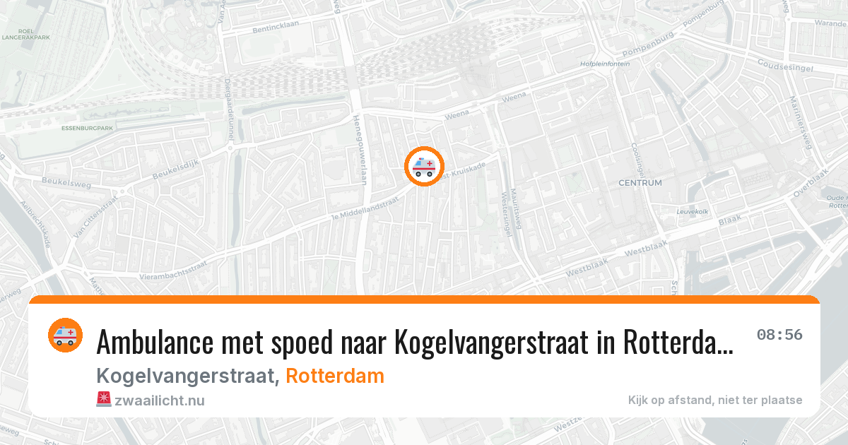 Ambulance met spoed naar Kogelvangerstraat in Rotterdam — 20 mrt 2026