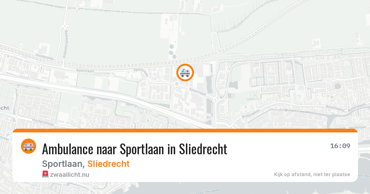 Ambulance naar Sportlaan in Sliedrecht — 14 jul 2026