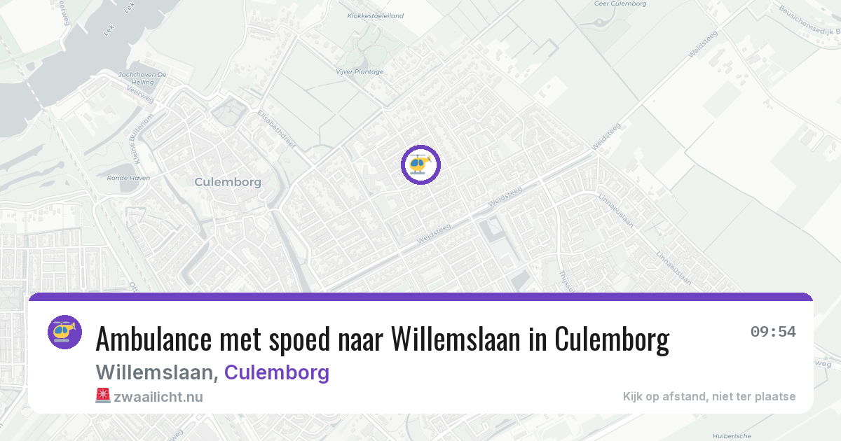 Ambulance met spoed naar Willemslaan in Culemborg — 18 jul 2026