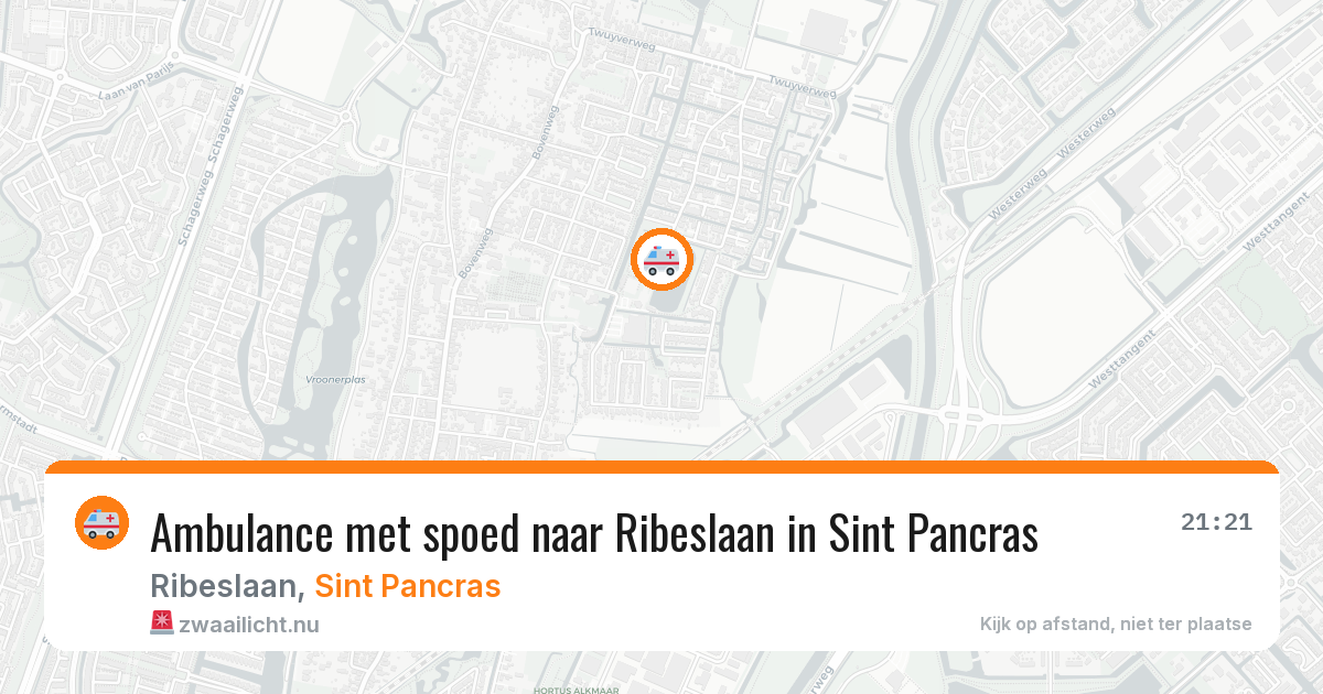 Ambulance met spoed naar Ribeslaan in Sint Pancras — 21 jul 2026