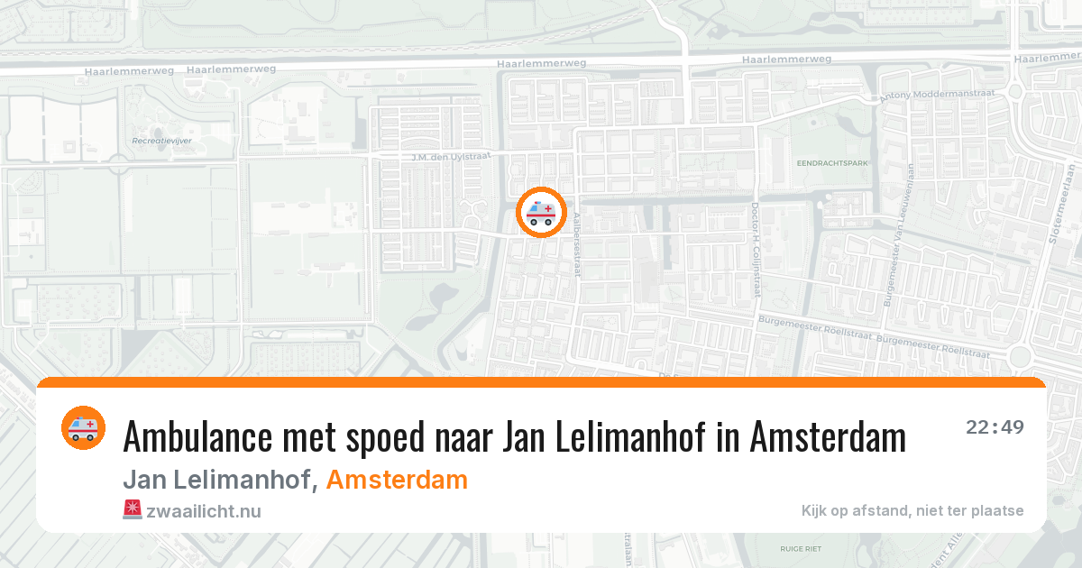 Ambulance met spoed naar Jan Lelimanhof in Amsterdam — 12 jul 2026