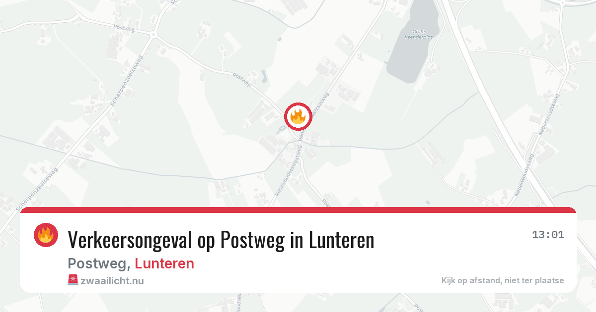 Verkeersongeval op Postweg in Lunteren — 11 jul 2026